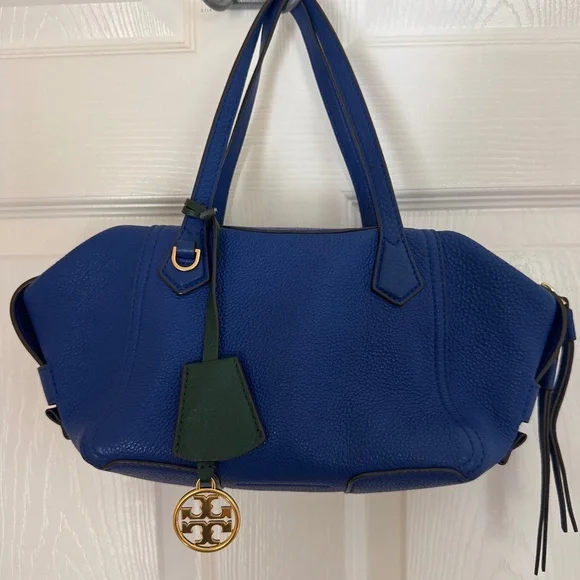 Tory Burch electric blue small Peri shoulder bag with removable strap - Picture 1 of 10